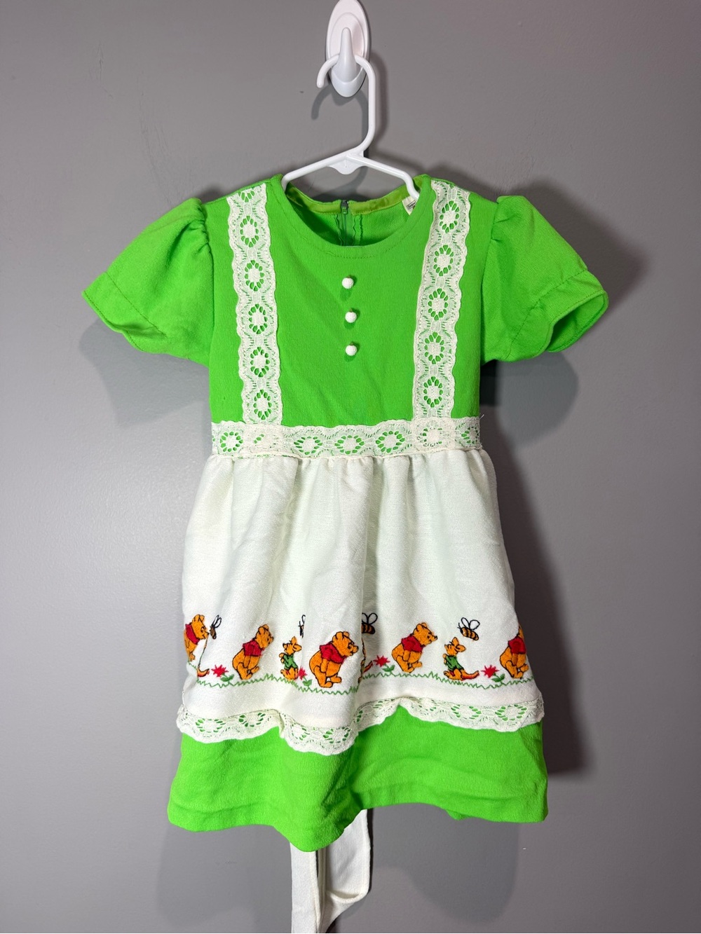 Vintage Winnie the Pooh Sears Dress Girls 6 Embroidered Disney Prairie Cottage